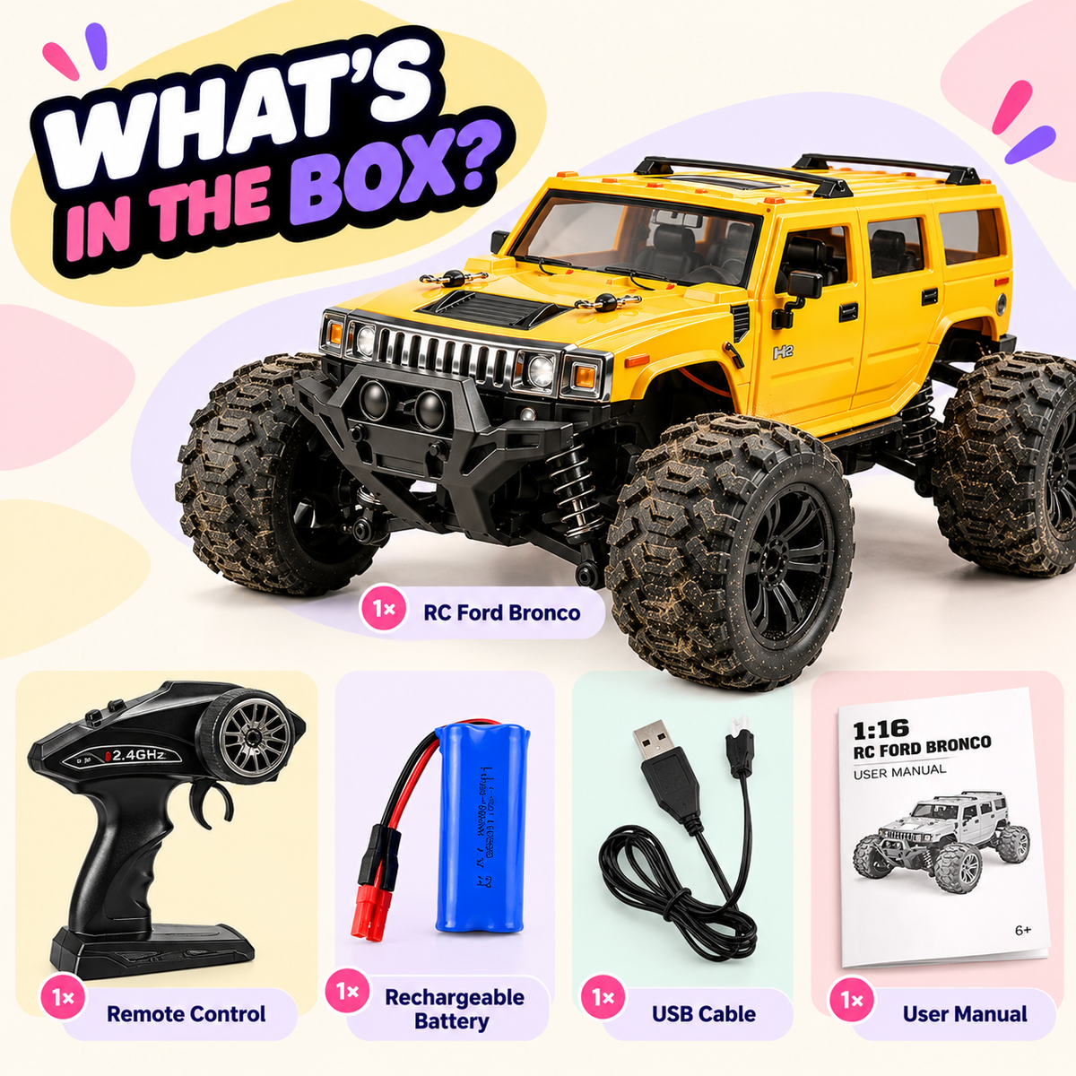 1:18 RC 4x4 Hummer Off-Road Truck